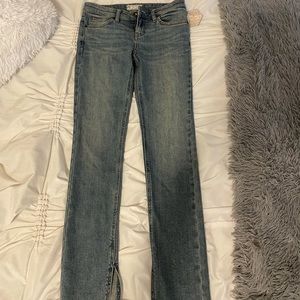 Free people jeans with slit bottom